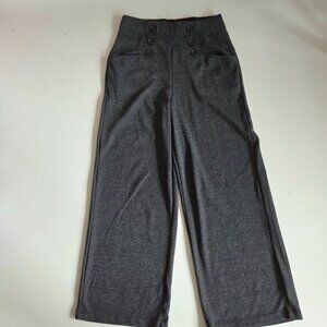 Max Studio high waisted wide leg pants with elastic waistband and buttons detail